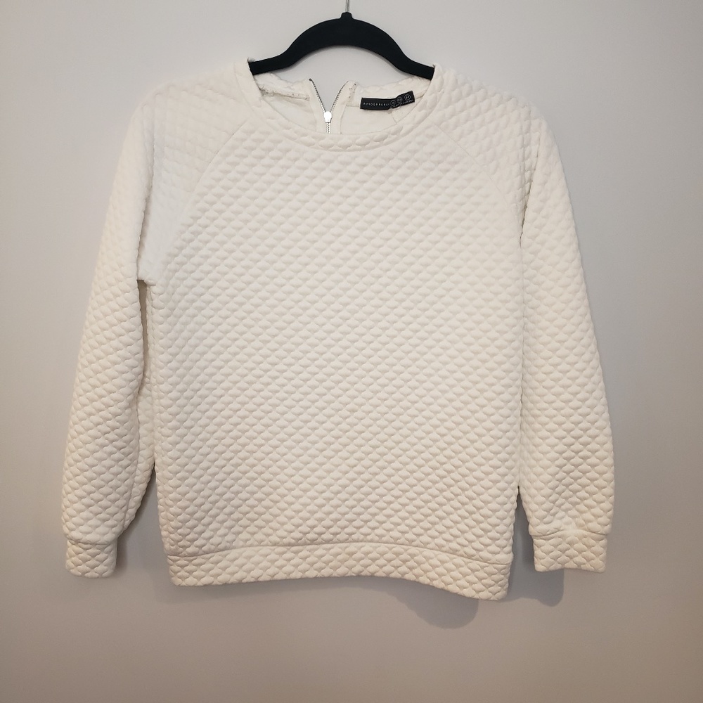 Atmosphere Women White Quilted Pullover Sweater